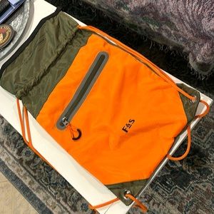 Field and seam drawstring bag.